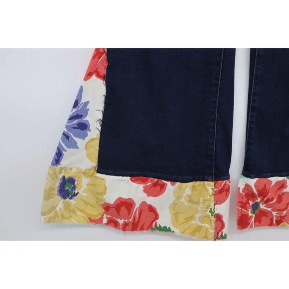 Levis 529 Bootcut Jeans Upcycled Reworked Boho Hipie Flared Size 16 Wide Legs - Picture 8 of 16